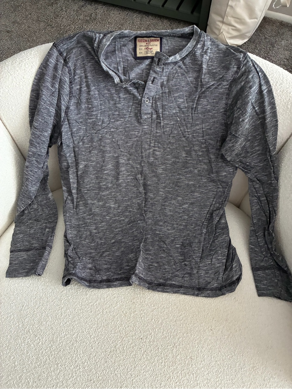 Hudson & Bleecker Men's Long Sleeve Henley Shirt - Gray